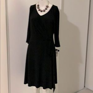 Chaps black dress with wrap style